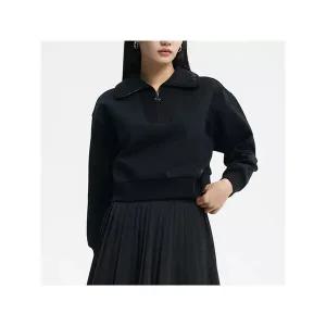 [하프클럽/뉴발란스]뉴발란스 여성 시그니처 세미크롭 반집업 맨투맨 NBNCD3W