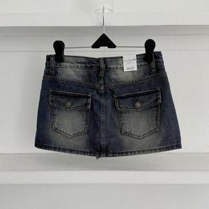 [기타]미니컬리즘 초미니스커트 h라인 플랩 워싱진 청치마