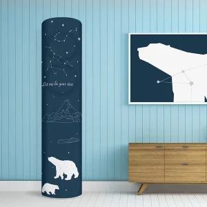 (원형 38x195 백곰자리-덮개) 에어컨커버 스탠드형 카바/스탠드/에어컨/커버/스텐드/덮개/LG/삼성