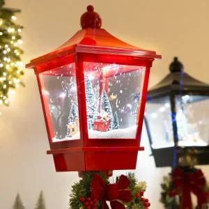 크리스마스 가로등 오르골 (어댑터포함) 대형 장식 썰매타는 산타와 트리