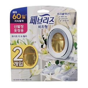 페브리즈 비치형 신발장 옷장용 방향제 (실내용) 화이트 티 앤 릴리 6.3ml 2개입 /
