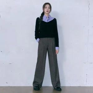 [LINE](광주신세계)[라인어디션] [BYLYNN]체크 핀턱 슬랙스(이성경 착용) NWSLOK0500