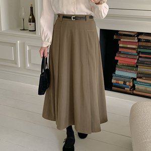 [공구우먼] [제작] 세젤라 뒷밴딩 턱 롱 스커트 78647 빅사이즈여성의류