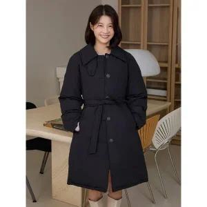 [롯데백화점]올리브데올리브 벨티드 하프 발마칸 구스 다운 코트(OP4WMA67)