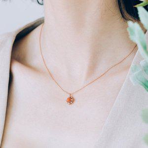 [키스텔라][14K]천연산호 다이아 AA등급 목걸이