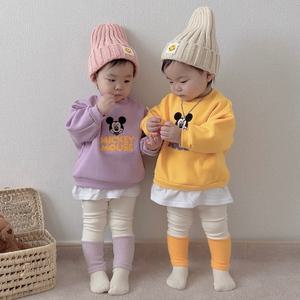 기모 디즈니 포인트 미키 레깅스 세트 MOR 남여자아기