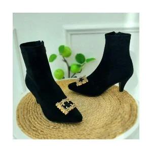 제이시 7cm 스틸레토 여자스웨이드 스판앵클부츠 B093