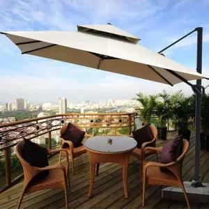 [하프클럽/셀러허브_여성트랜드패션]고급형 각도조절 사각파라솔(아이보리