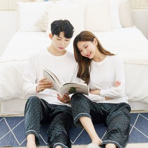 예스플러스 샤무즈 남녀공용 물방울 파자마