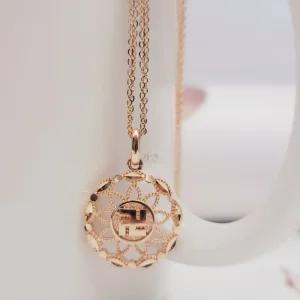 14k 평화 만자 플라워 목걸이 메달 펜던트 여자