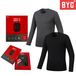 BYC 남자 겨울 내복 상의 보디히트 U넥 긴팔티