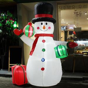 LED 벌룬 대형 눈사람 인형 2.3m 크리스마스 포토존 눈사람모형 눈사람 풍선 인형 교