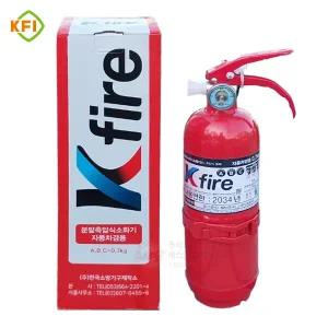 (의무비치)자동차겸용 소화기 0.7kg 전용거치대포함 Kfire 분말축압식 차량용소화기 KFI검정품