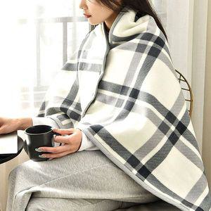 두꺼운 융털 극세사 차량용 무릎 담요 망토 WFG5OJA