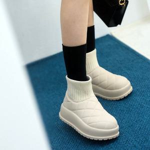 [제이시]제이시 방한화 니트삭스부츠 여성겨울부츠 4cm B105