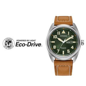 시티즌 에코드라이브 티타늄 그린 다이얼 남성용 시계 BM8560-02X