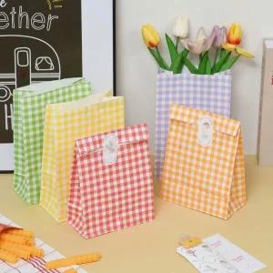아트박스/브리스크스타일 체크무늬 포장 봉투 선물 포장 종이봉투 5컬러