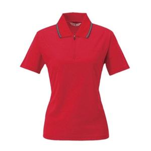 쿨론 지퍼 카라티셔츠(홍색) 여성용 여름옷 기능성티