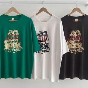 의류 반팔티 305O339S 여성큰옷 빅사이즈 나염 박시