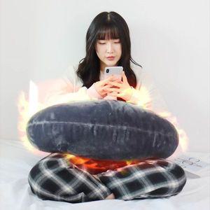 국산 밍크 극세사 온열 반달 대형 쿠션 W9C5056