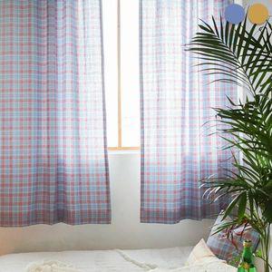 빈티지체크 린넨코튼 커튼 2color 기본핀형