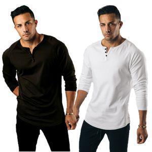 남자 긴팔 버튼 티셔츠 목 단추 오픈형 운동복 상의 남자운동복 남자운동레깅스 남자레깅스세트 남자요가복