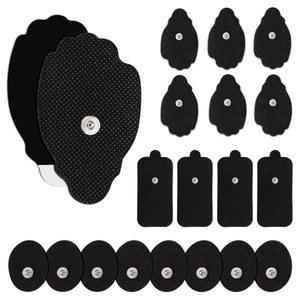 10개 단위용 20개 콤보 전극 패드, 재사용 가능한 자가 접착 라텍스 프리 무자극 교체 패치, 표준 3.5mm 스냅온 커넥터, 벨리푸, 브릴누르스 TENS, 블랙과 호환 가능