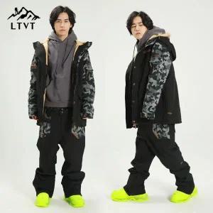 남자 여자 스키복 남성 여성 보드복 세트 LTVT여성 및 남성용 스키 재킷 바지 방풍 방수 스노우 슈트 겨울