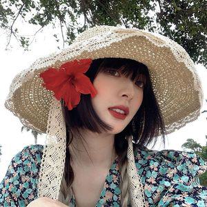 여름 휴가용 밀짚모자 자외선차단 벙거지 여자 챙모자 썬캡 엄마 해변모자 항공배송