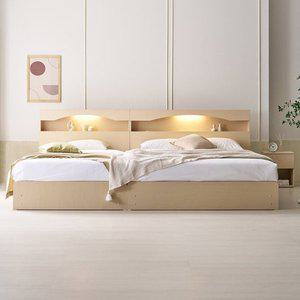 [상일리베가구] 로한 LED 트윈 침대 SS+Q (독립매트)