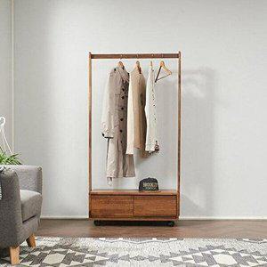 [셀러허브 1][HY6J080M_51AF]HZ2610 멀바우 원목 이동식 행거 800