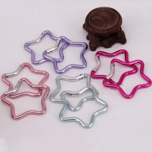 카라비너 다목적 하트 스프링 후크 알루미늄 합금 의류 백팩 다채로운 5 각 별 신제품 3 개