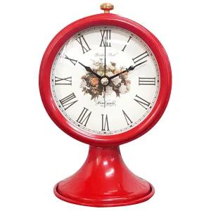 PM9093 무소음 알람시계 레드 장미 로마숫자 제조한국