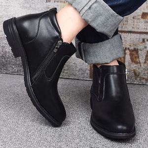 KB-젠슨 남성 지퍼 부츠 앵클 앵글 정장 가죽 캐주얼 발목 가죽 남자부츠