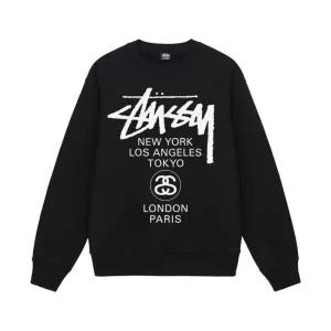 [정품아닐시3배보상] 스투시 월드투어 크루넥 블랙 2023 Stussy World Tour Crew Black 2023