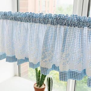 [IXHI13I8_4B]레이스 체크 바란스 커튼 미니 가리개 반커텐