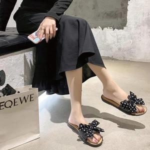 [IXHGJ786_4B]여성 신발 사무실 회사 나비리본 슬리퍼 샌들