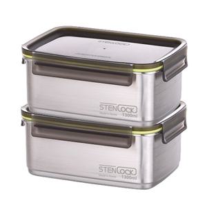 스텐락 국산 스텐밀폐용기 슈어 직사각 7호 2p세트