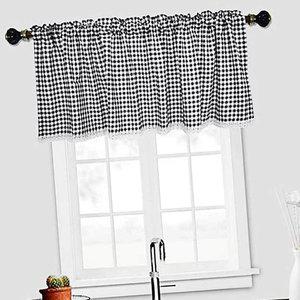 주방창문 블랙 주방창 커튼 106x45cm 발란스 부엌 (WFGWF5Y)