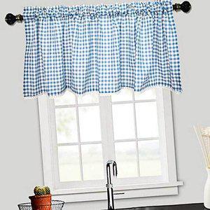 주방창 커튼 주방 블루 바란스 발란스 106x45cm (WFGWF60)