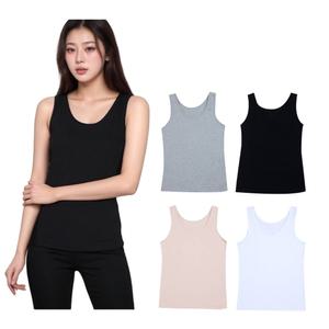 민소매 면스판 런닝 2장세트 빅사이즈 U넥 런닝나시