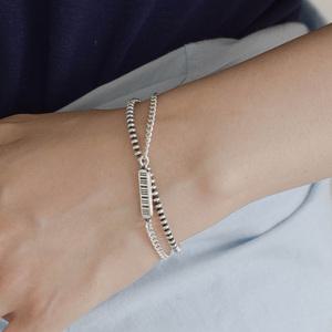 925실버 실버바 바코드 각인팔찌 체인은팔찌