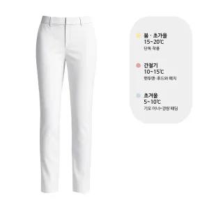 언더아머 UA 링크스 여성 바지 팬츠 골프 등산 슬렉스 출퇴근용 화이트 1362772-100