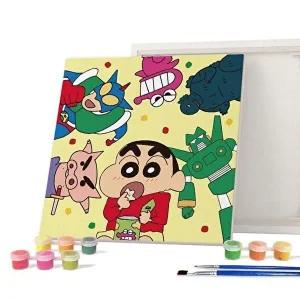 [셀러허브 패션][JHQS8WUM_4B]페인팅 짱구 짱구와장난감친구들 그림 25X25