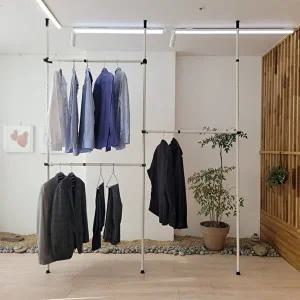 국산 튼튼한 25파이 3단 옷걸이행거_WA2097F