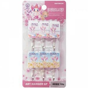 캐릭터걸이 사각 미니 수건걸이 벽걸이 6개입 1P (3i2VU)