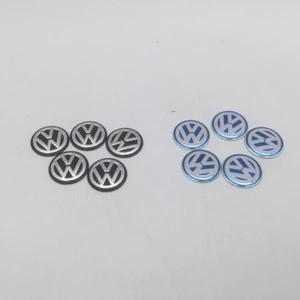 폭스바겐 자동차 키 포브 케이스 배지 단추 로고 스트레이트 접이식 원격 키체인 교체 스티커 3D 14mm 100