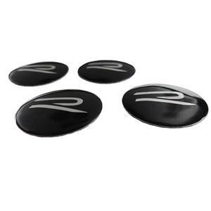 4Pcs 60mm 알루미늄 R 로고 배지 자동차 휠 센터 허브 캡 스티커 폭스 바겐 스타일링 액세서리