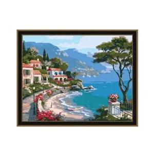 [셀러허브 패션][JHQRMYNP_4B]DIY 그리기 명화 페인팅 해안의 풍경 40X50