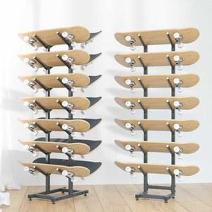 5단 디스플레이 스키 스케이트보드 거치대 선반 블랙 롱보드 스탠드 스노보드